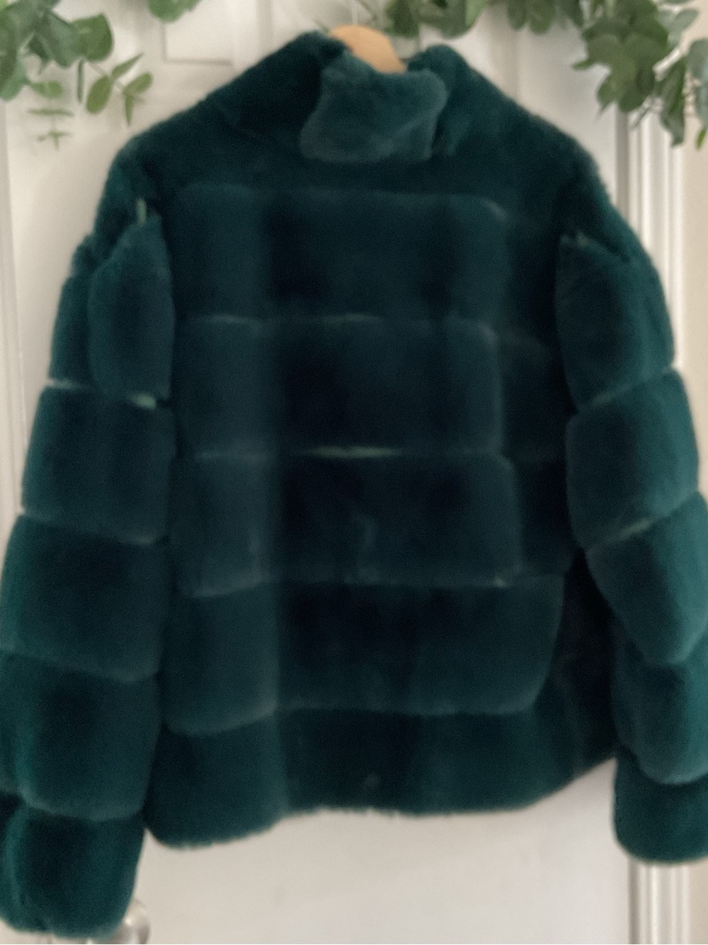 NVLT Deep Green Plush Faux Fur Jacket - Picture 4 of 7